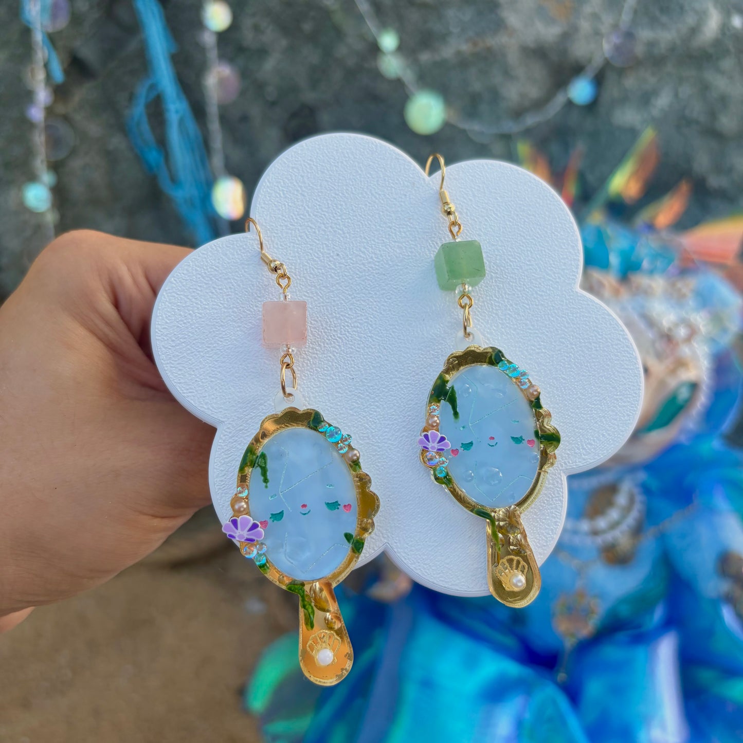 Hand Mirror Earrings