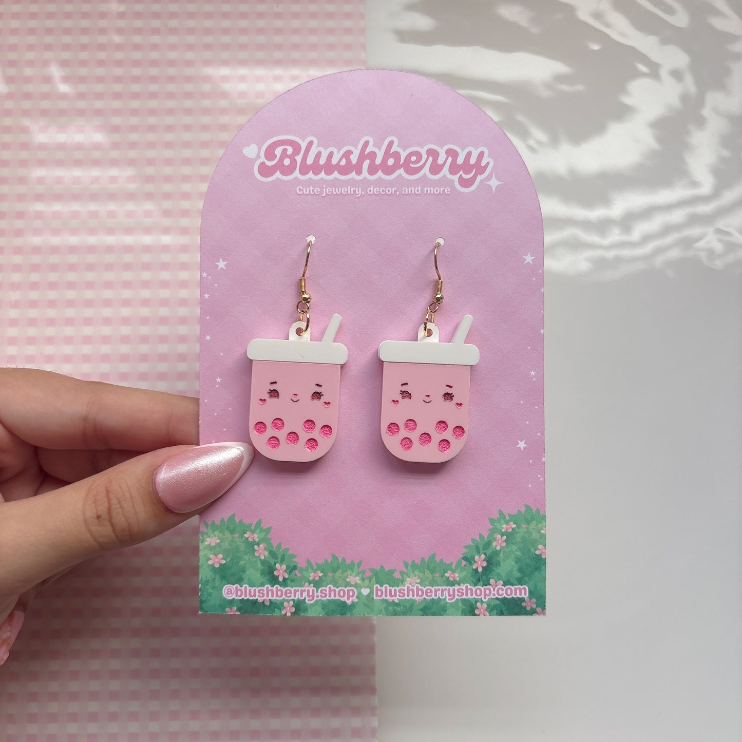 Strawberry Boba Earrings