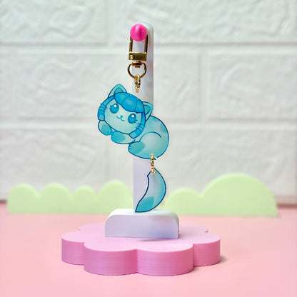 Kittylution Teal Keychain