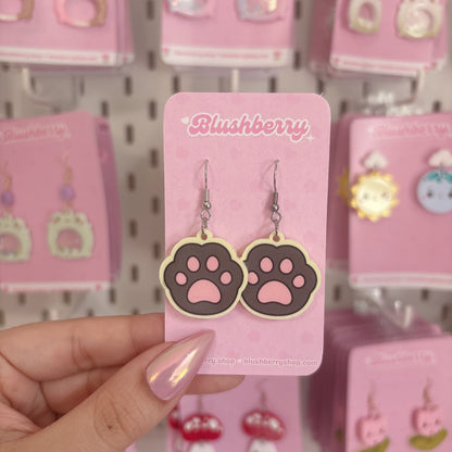 Black Paw Mini Earrings