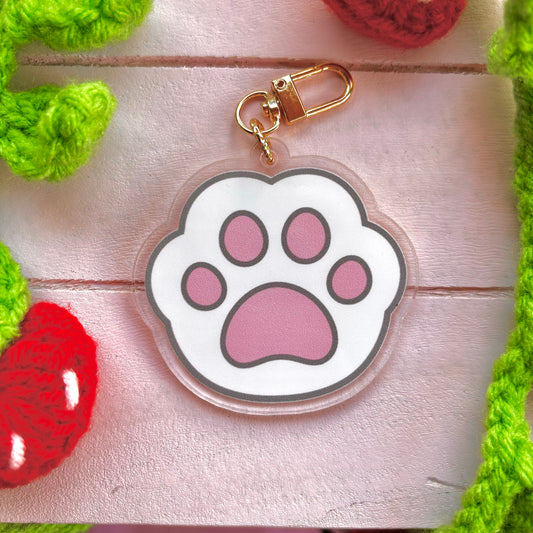 White Paw Keychain