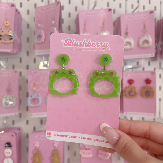 Jelly Green Froggy Earrings