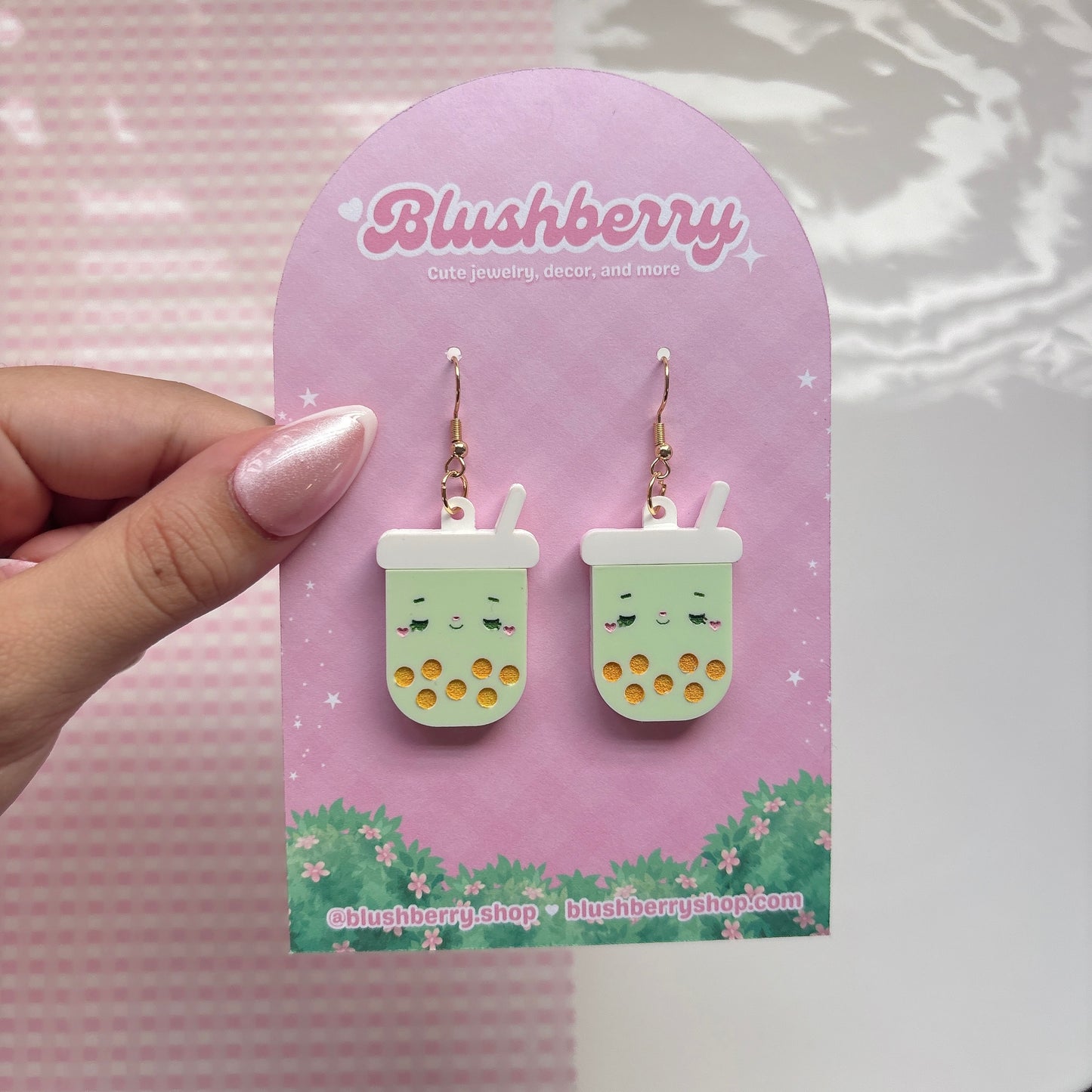 Matcha Boba Earrings