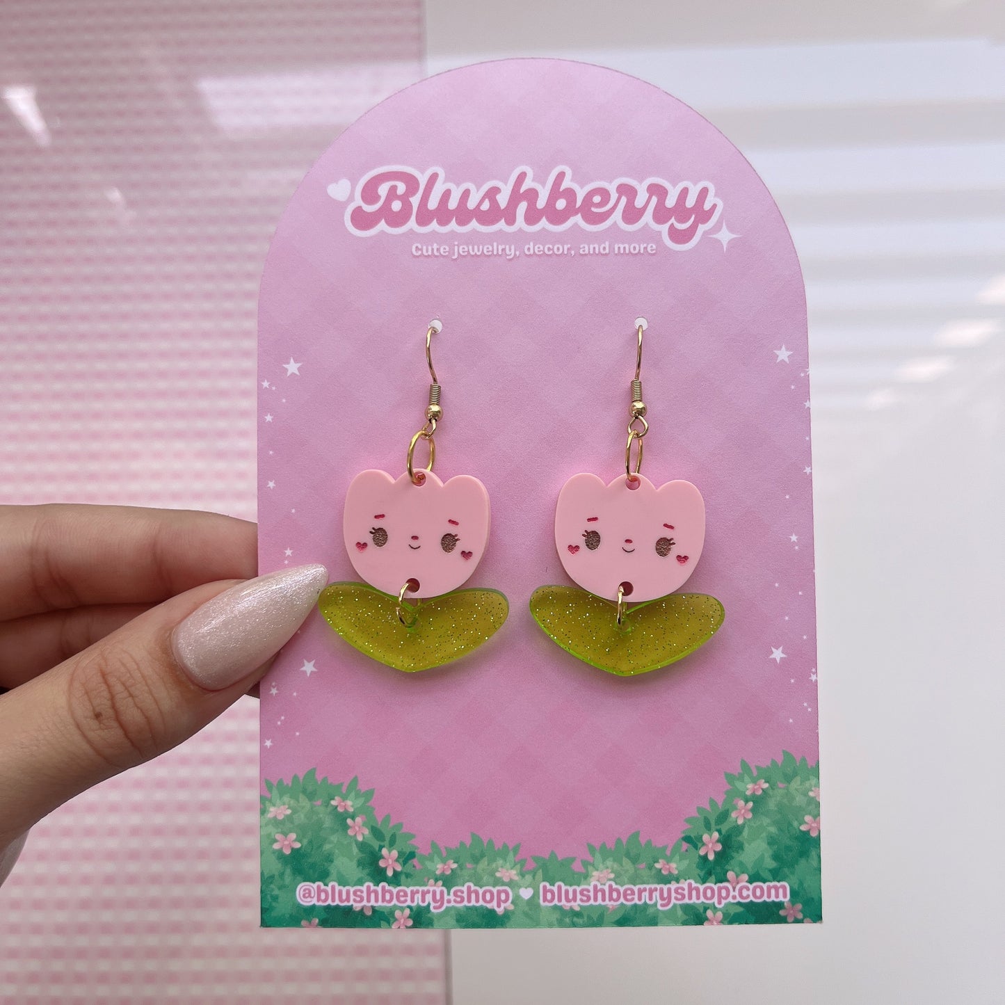 Pink Tulip Earrings