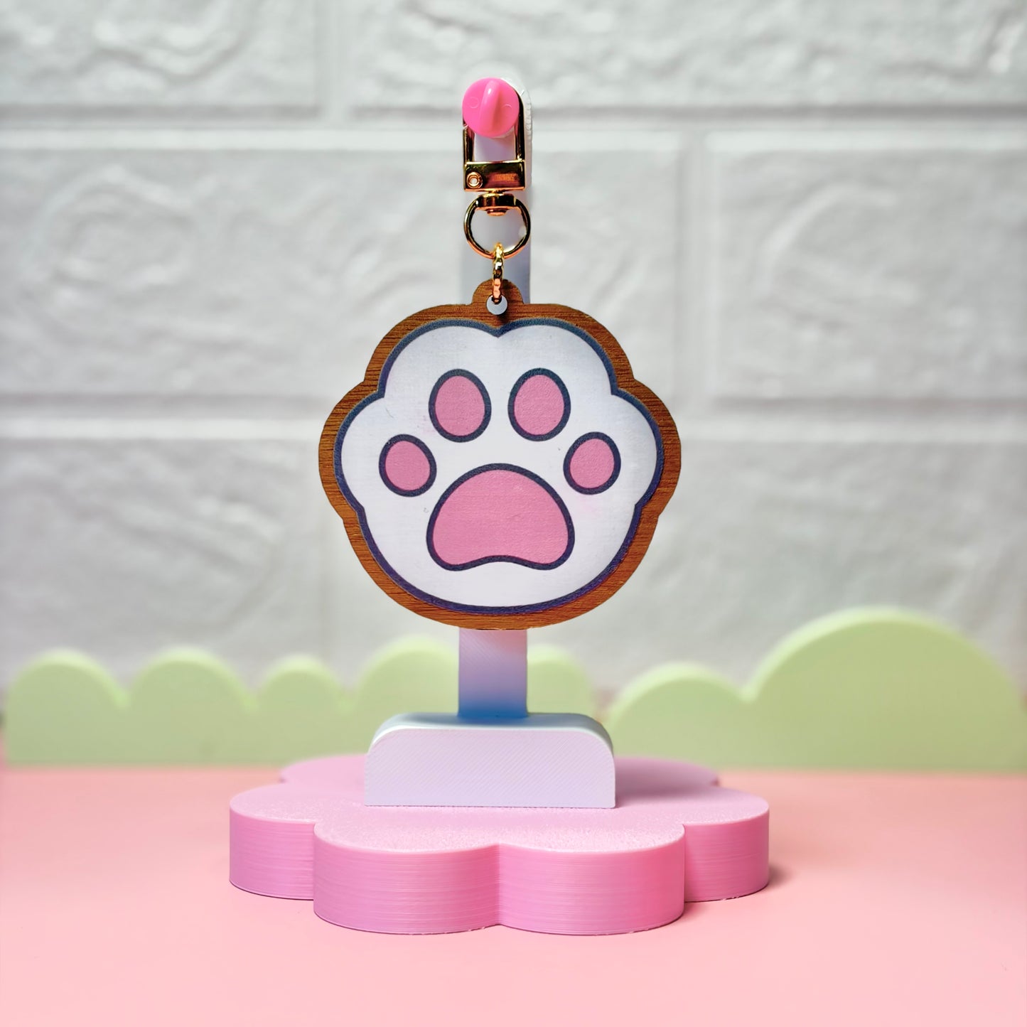 White Paw Keychain