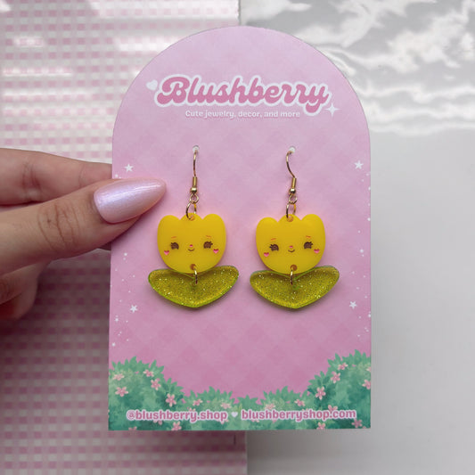 Yellow Tulip Earrings