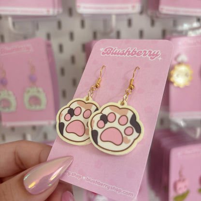 Calico Paw Mini Earrings