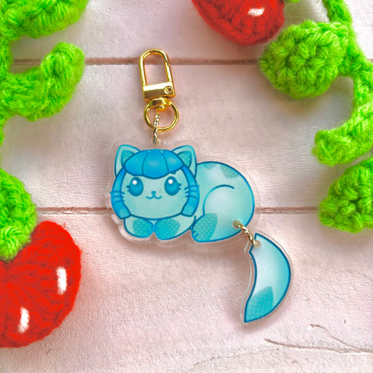 Kittylution Teal Keychain